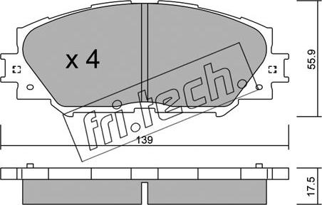 Fri.Tech. 763.0 - Тормозные колодки, дисковые, комплект unicars.by