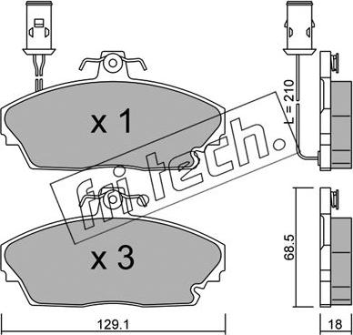 Fri.Tech. 705.0 - Тормозные колодки, дисковые, комплект unicars.by