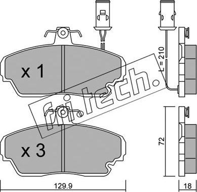 Fri.Tech. 706.0 - Тормозные колодки, дисковые, комплект unicars.by