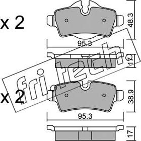 Fri.Tech. 785.0 - Тормозные колодки, дисковые, комплект unicars.by