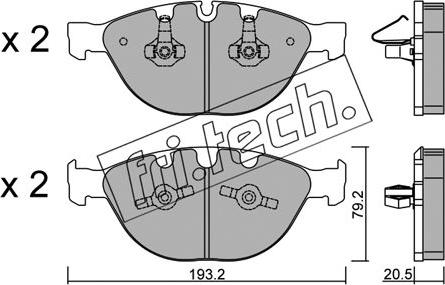 Fri.Tech. 788.0 - Тормозные колодки, дисковые, комплект unicars.by