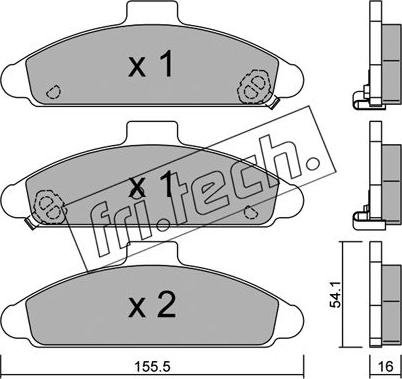 Fri.Tech. 739.0 - Тормозные колодки, дисковые, комплект unicars.by