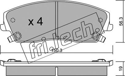 Fri.Tech. 732.0 - Тормозные колодки, дисковые, комплект unicars.by