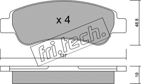 Fri.Tech. 726.0 - Тормозные колодки, дисковые, комплект unicars.by