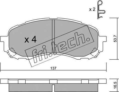 Fri.Tech. 778.0 - Тормозные колодки, дисковые, комплект unicars.by