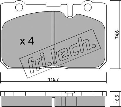 Fri.Tech. 773.0 - Тормозные колодки, дисковые, комплект unicars.by