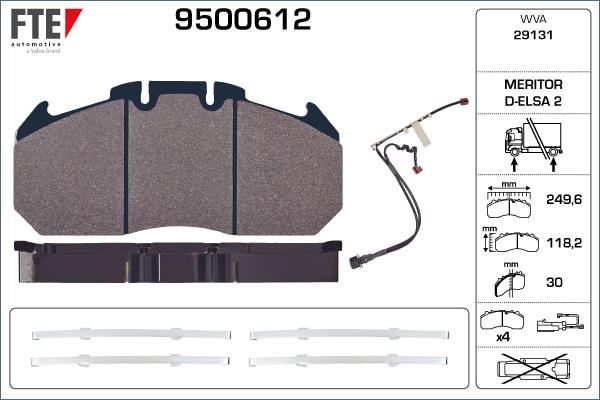 FTE 9500612 - Тормозные колодки, дисковые, комплект unicars.by