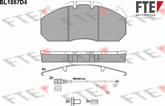 FTE BL1867D4 - Тормозные колодки, дисковые, комплект unicars.by