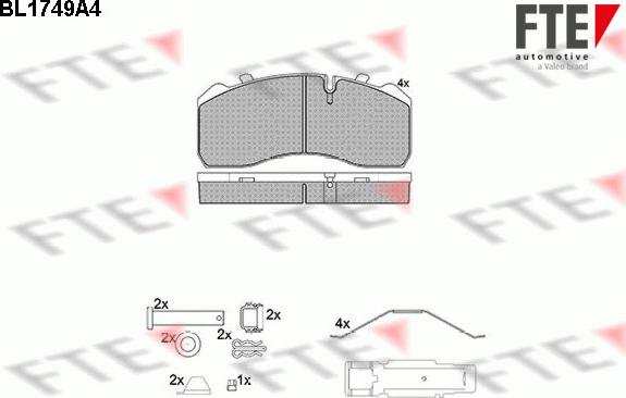 FTE 9500030 - Тормозные колодки, дисковые, комплект unicars.by