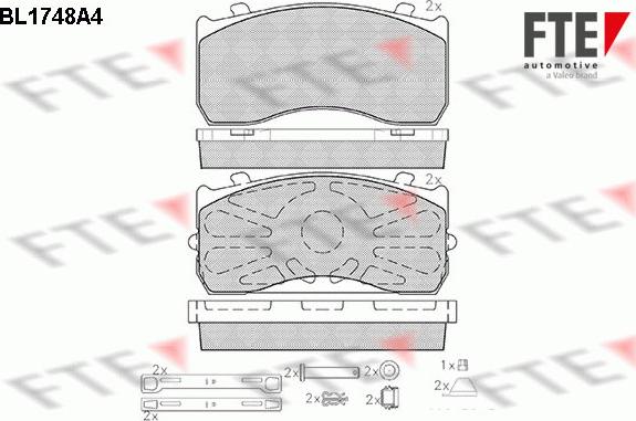 FTE BL1748A4 - Тормозные колодки, дисковые, комплект unicars.by