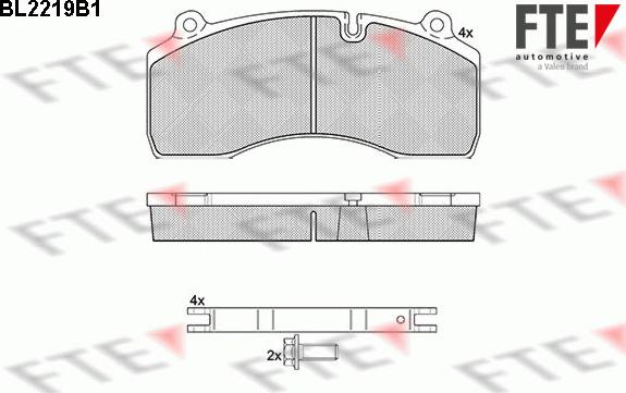 FTE 9500075 - Тормозные колодки, дисковые, комплект unicars.by