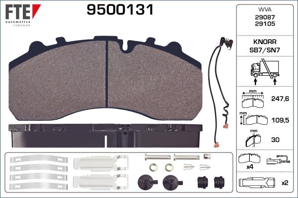 FTE 9500131 - Тормозные колодки, дисковые, комплект unicars.by