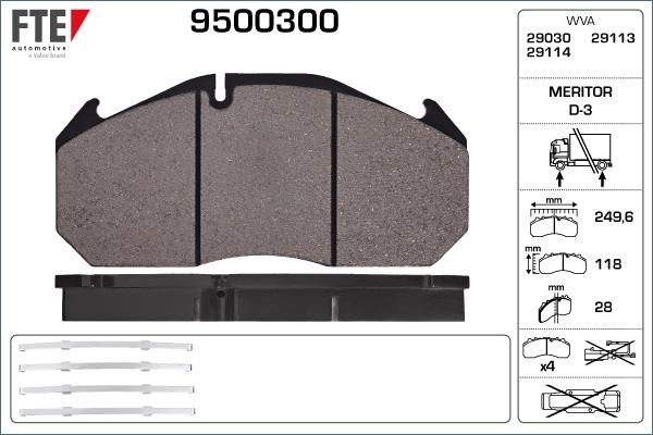 FTE 9500300 - Тормозные колодки, дисковые, комплект unicars.by