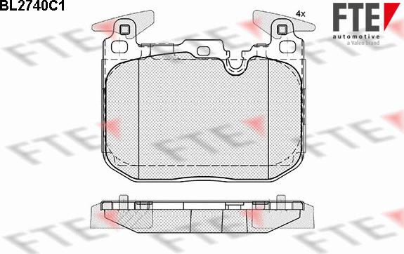 FTE BL2740C1 - Тормозные колодки, дисковые, комплект unicars.by