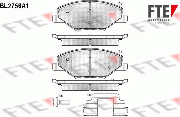 FTE BL2756A1 - Тормозные колодки, дисковые, комплект unicars.by