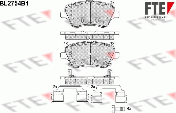 FTE BL2754B1 - Тормозные колодки, дисковые, комплект unicars.by