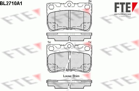 FTE BL2710A1 - Тормозные колодки, дисковые, комплект unicars.by