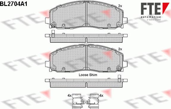 FTE 9010930 - Тормозные колодки, дисковые, комплект unicars.by