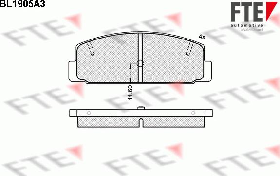 FTE BL1905A3 - Тормозные колодки, дисковые, комплект unicars.by