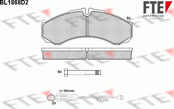 FTE BL1868D2 - Тормозные колодки, дисковые, комплект unicars.by