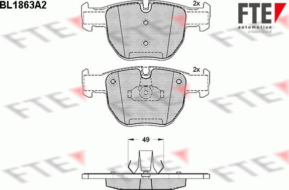 FTE BL1863A2 - Тормозные колодки, дисковые, комплект unicars.by