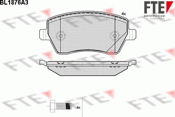 FTE BL1876A3 - Тормозные колодки, дисковые, комплект unicars.by