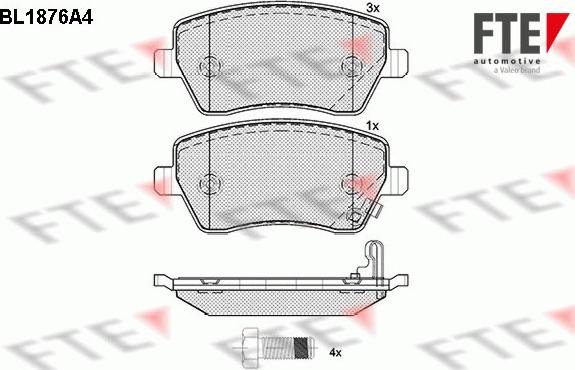 FTE BL1876A4 - Тормозные колодки, дисковые, комплект unicars.by