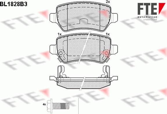 FTE BL1828B3 - Тормозные колодки, дисковые, комплект unicars.by