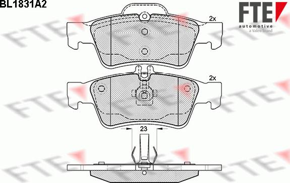 FTE BL1831A2 - Тормозные колодки, дисковые, комплект unicars.by