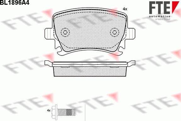 FTE BL1896A4 - Тормозные колодки, дисковые, комплект unicars.by