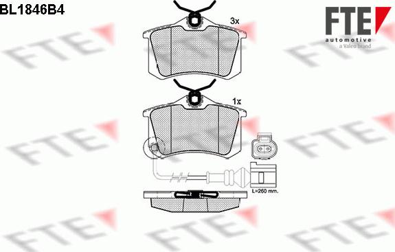 FTE BL1846B4 - Тормозные колодки, дисковые, комплект unicars.by