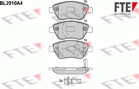 FTE BL2010A4 - Тормозные колодки, дисковые, комплект unicars.by