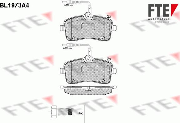 FTE BL1973A4 - Тормозные колодки, дисковые, комплект unicars.by