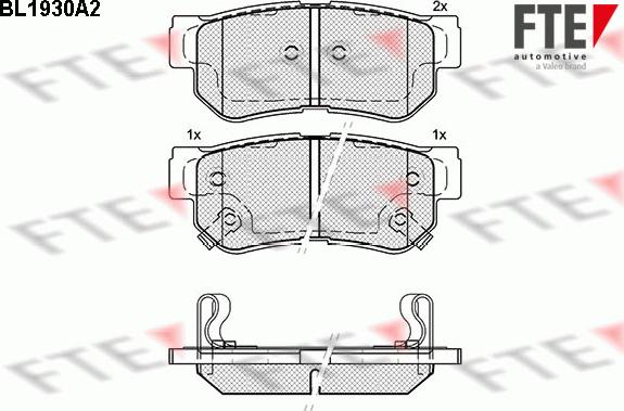 FTE BL1930A2 - Тормозные колодки, дисковые, комплект unicars.by