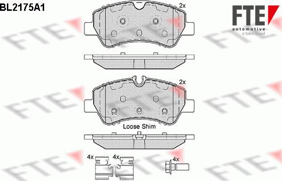 FTE BL2175A1 - Тормозные колодки, дисковые, комплект unicars.by