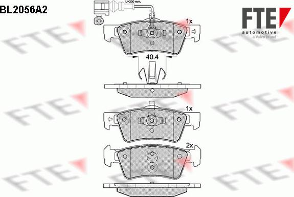 FTE BL2056A2 - Тормозные колодки, дисковые, комплект unicars.by