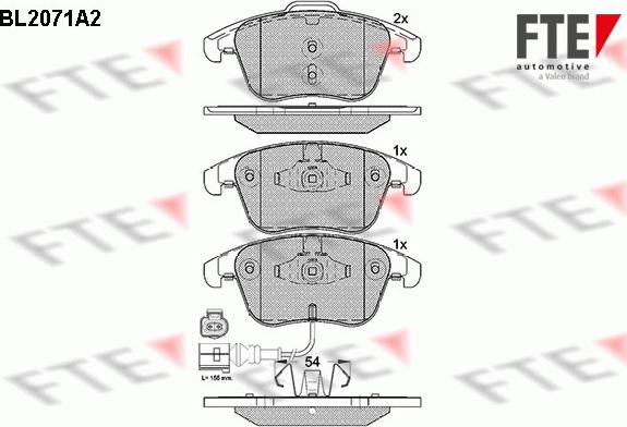 FTE BL2071A2 - Тормозные колодки, дисковые, комплект unicars.by