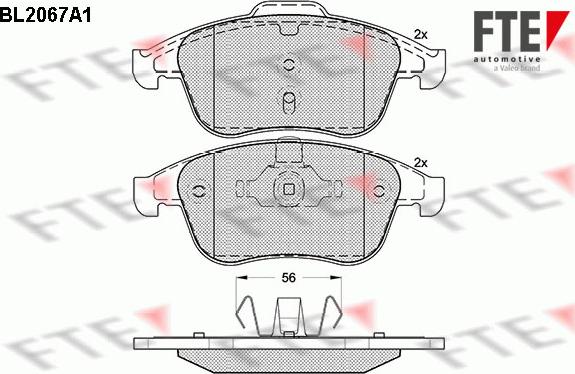 FTE BL2067A1 - Тормозные колодки, дисковые, комплект unicars.by