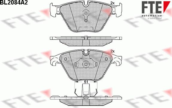 FTE BL2084A2 - Тормозные колодки, дисковые, комплект unicars.by