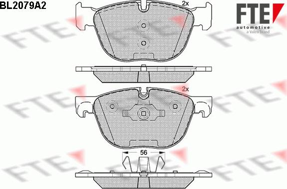 FTE BL2079A2 - Тормозные колодки, дисковые, комплект unicars.by