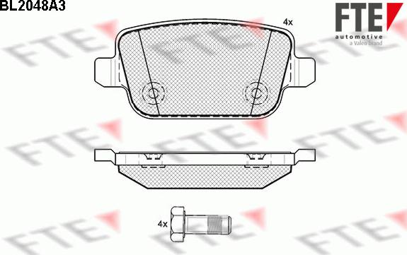 FTE BL2048A3 - Тормозные колодки, дисковые, комплект unicars.by