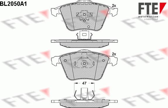 FTE BL2050A1 - Тормозные колодки, дисковые, комплект unicars.by