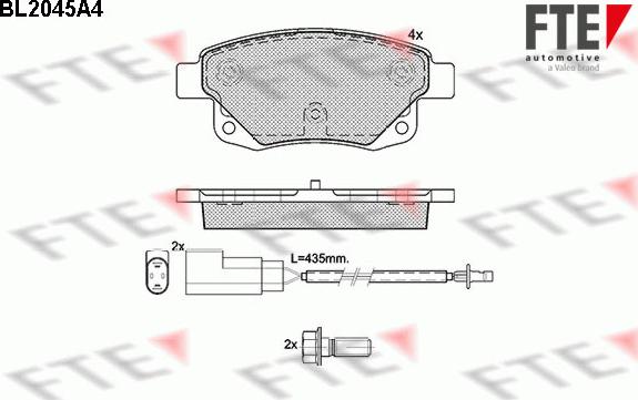 FTE BL2045A4 - Тормозные колодки, дисковые, комплект unicars.by