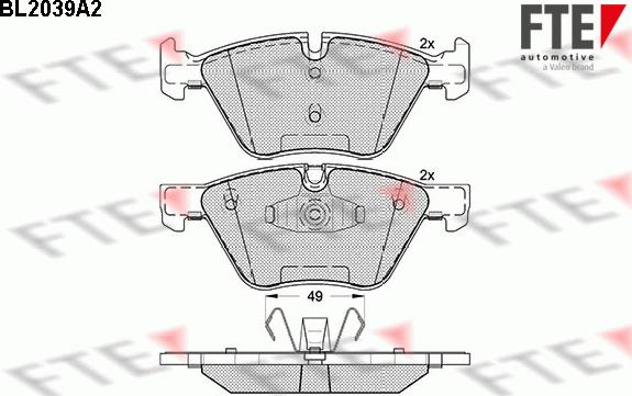 FTE BL2039A2 - Тормозные колодки, дисковые, комплект unicars.by