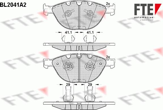 FTE BL2041A2 - Тормозные колодки, дисковые, комплект unicars.by