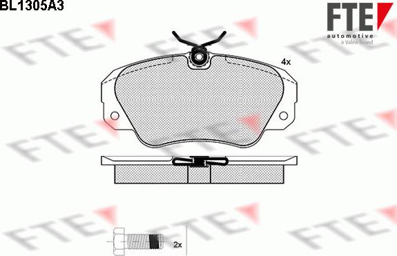 FTE BL1305A3 - Тормозные колодки, дисковые, комплект unicars.by