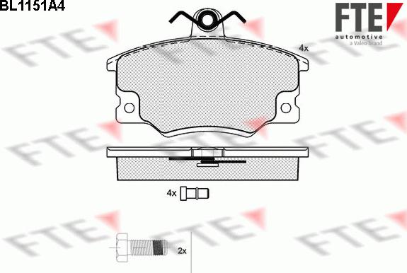 FTE BL1151A4 - Тормозные колодки, дисковые, комплект unicars.by