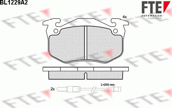 FTE BL1229A2 - Тормозные колодки, дисковые, комплект unicars.by