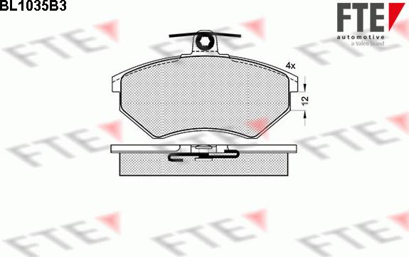 FTE BL1035B3 - Тормозные колодки, дисковые, комплект unicars.by