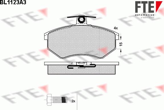 FTE BL1123A3 - Тормозные колодки, дисковые, комплект unicars.by